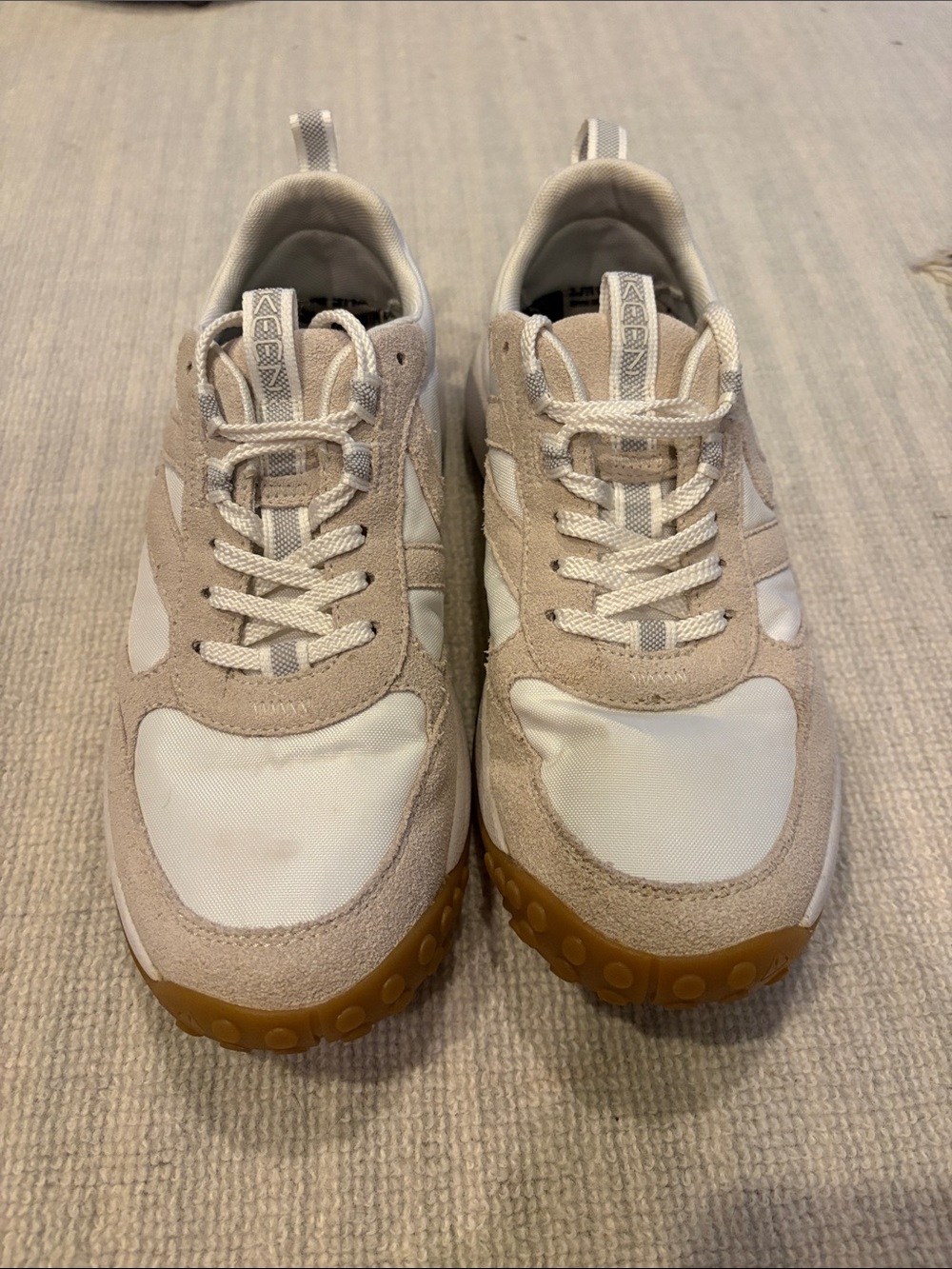 Keen Women's KS86 Beige White Athletic Sneakers with Gum Sole, Suede details.